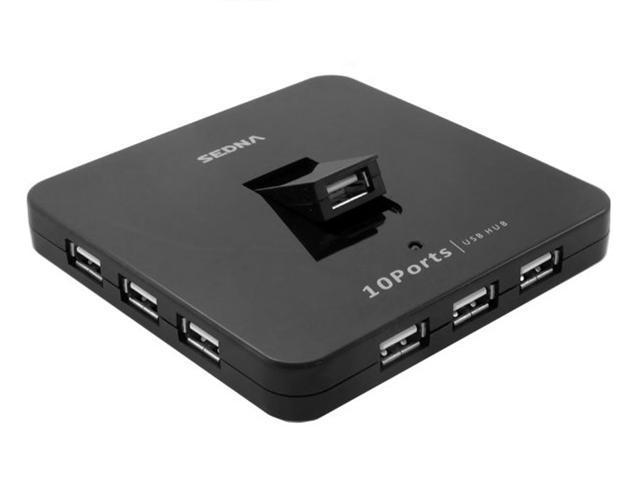 SEDNA Desktop 10 Ports USB 2.0 Hub w/ AC-DC Adapter