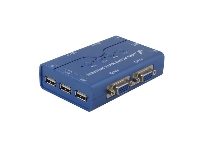 SEDNA - 4 Port USB KVM Switch ( with 4 set of USB KVM cables and 4 set of Audio cables )