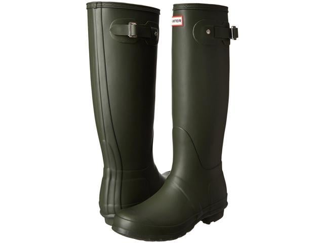 dark green hunter rain boots