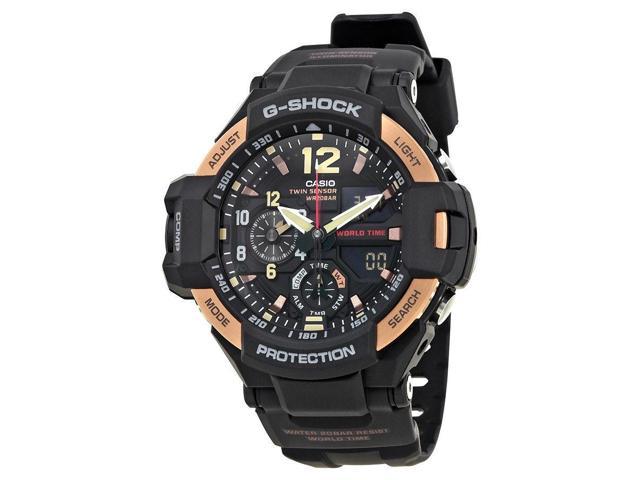 black and rose gold g shock watch