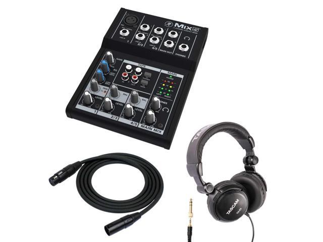 Mackie Mix8 8-channel Compact Mixer with Full Size Studio Headphones and XLR Cable 