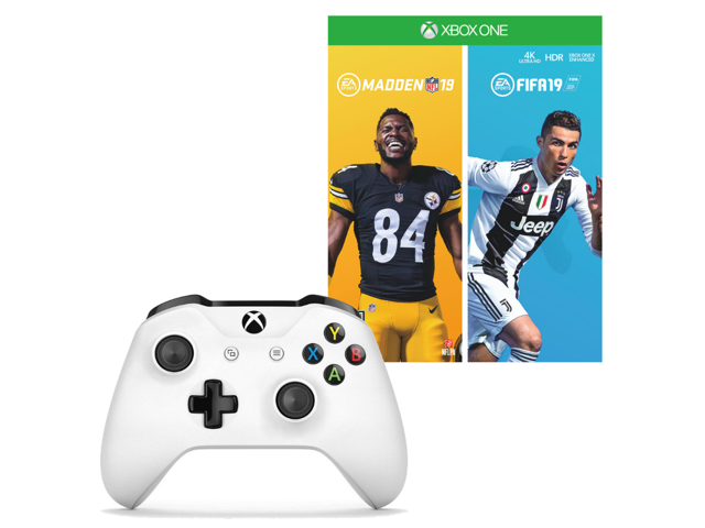 Xbox One Pc Bluetooth Wireless Controller White Ea Sports 19 Bundle Enjoy Time With Friends And Families Newegg Com