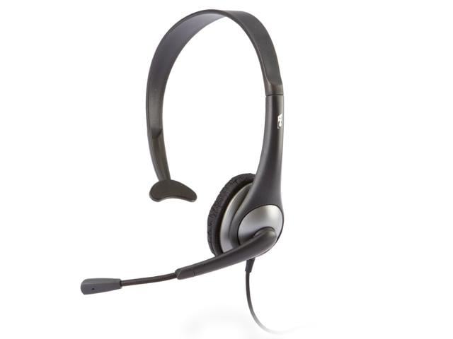 Cyber Acoustics Gray Mono Headset w/ Y-Adapter & Microphone (AC-104) -