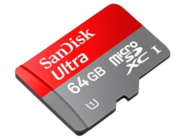 SanDisk 64GB Micro SDHC Flash Card w/ Adapter Model SDSDQUA-064G