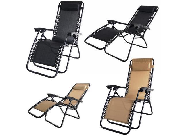 2x Palm Springs Zero Gravity Chairs Lounge Outdoor Yard Patio