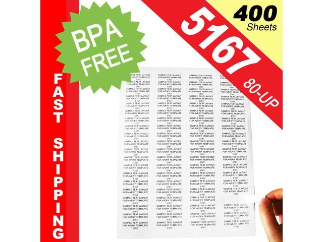 400 sheets 32 000 labels same size as avery 5167 80 up return