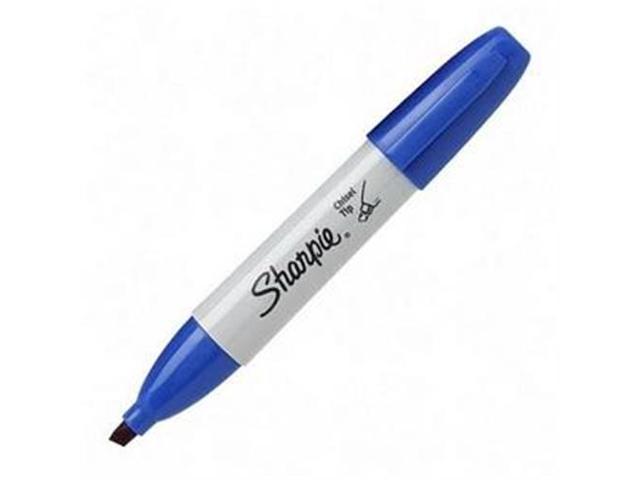 Sharpie Permanent Marker, Chisel Tip, Blue, Dozen (38203)