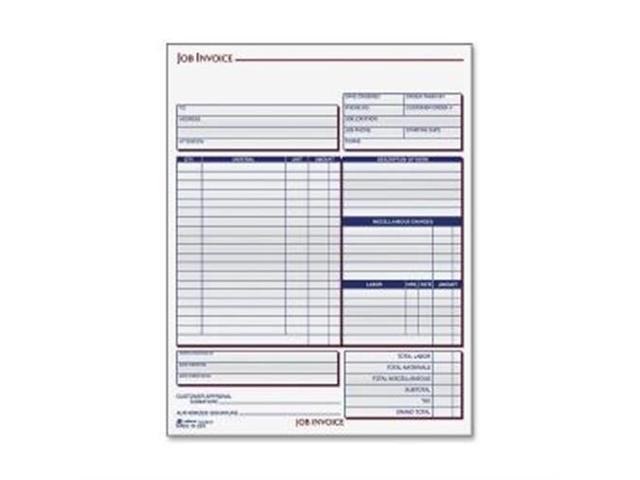 Adams Job Invoice Forms 2-Part Corbels 100 St./BK 8-1/2"x11-7/16 ...