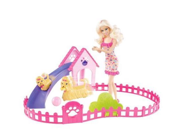 Mattel Barbie Puppy Play Park And Barbie Doll Giftset Newegg Com