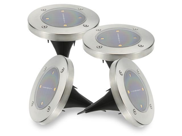 Tomshine 4pcs Solar Powered Ground Light Outdoor Lamp Water Tomshine 4pcs Solar Powered Ground Light Outdoor Lamp Water Resistant 4 Led 40lm Path Garden