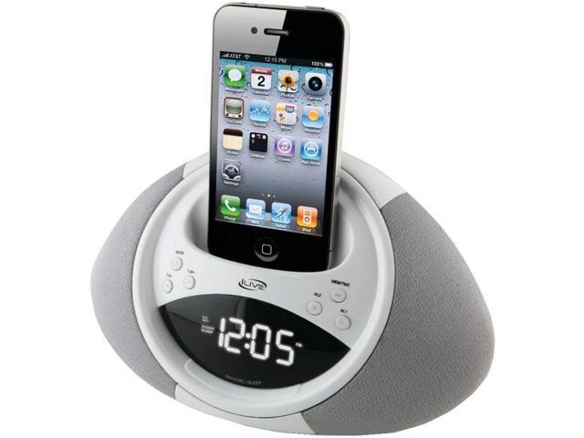 iLive White Dual Alarm Clock Radio for iPod and iPhone ICP122W - Newegg.com