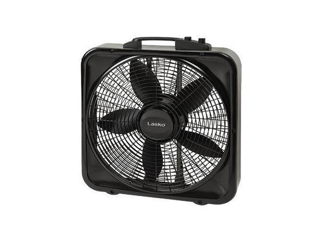 Lasko 20 Weather-Shield Select Box Fan with Thermostat - 20 Diameter - 3  Speed - Carrying Handle, Thermostat, Anti-slip Feet - 22.5 Height x 4.5  Width - Black - Newegg.com