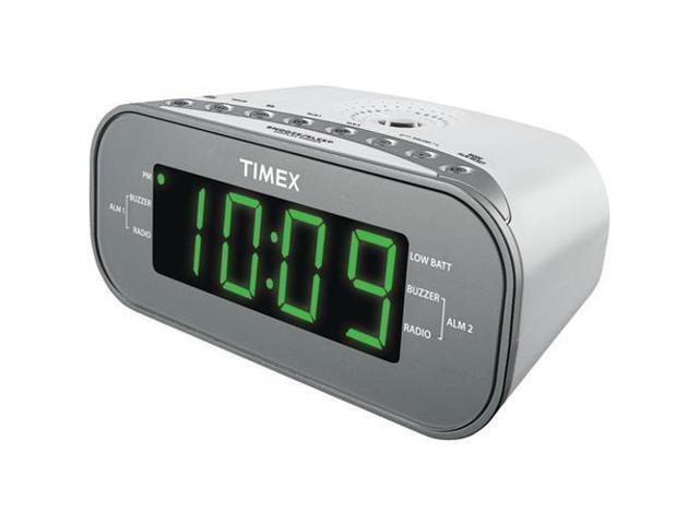 TIMEX T231WRY2 AM FM Dual Alarm Clock Radio with Digital Tuning (White