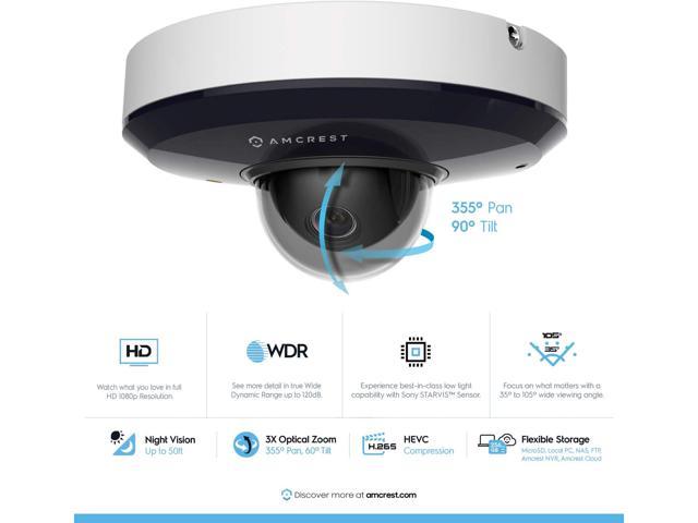 Amcrest ProHD 1080P PTZ Camera Outdoor, 2MP Outdoor Vandal Dome IP PoE ...