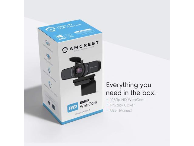 Amcrest 1080P Webcam With Microphone & Privacy Cover, Web Cam USB ...