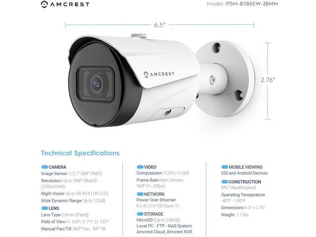 amcrest ultrahd 5mp outdoor poe camera