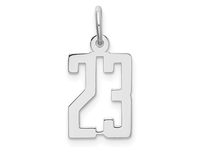 Sterling Silver Small Polished Number 23 Charm