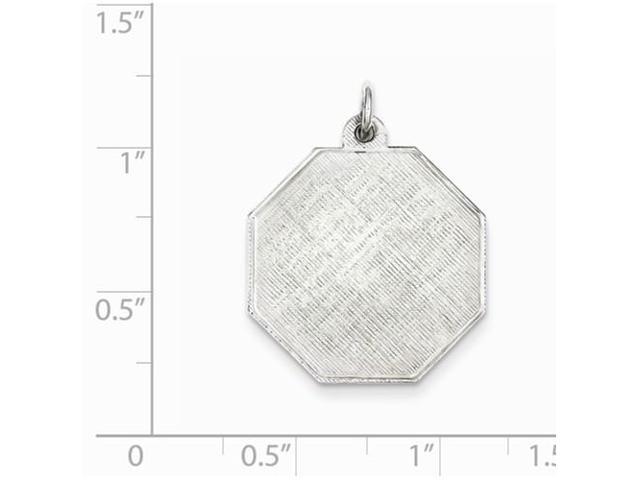 Sterling Silver Engraveable Disc Charm 0.9IN long x 0.6IN wide