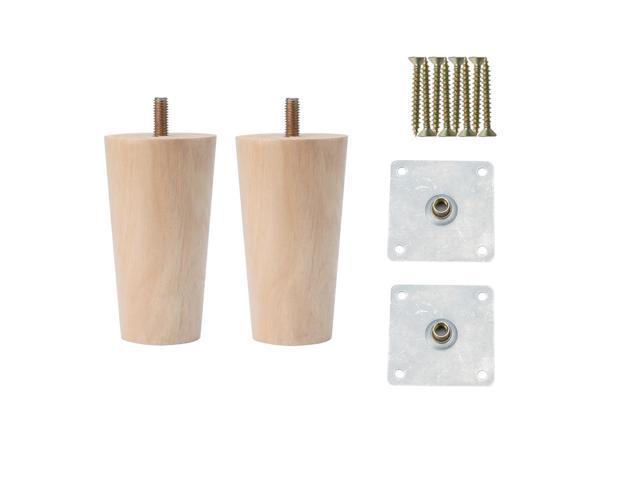 4 inch round solid wood furniture legs sofa couch chair table desk closet  cabinet feet replacement adjuster set of 2 - newegg.ca