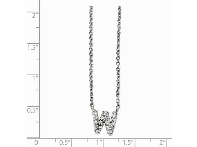 18 Cheryl M CZ Rhodium Plated Sterling Silver Necklace