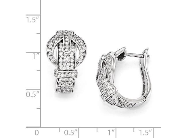 Brilliant Embers 925 Sterling Silver Rhodium-plated Polished Red /& White CZ Heart Dangle Post Earrings