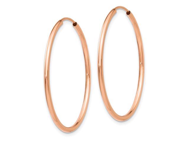 14kt Rose Gold Polished Endless Tube Hoop Earrings