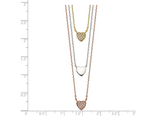 K&C 14k Yellow Gold Double Heart Charm on a 14K Yellow Gold Carded Rope Chain Necklace K&C 14k Yellow Gold Double Heart Charm on a 14K Yellow Gold Carded Rope Chain Necklace