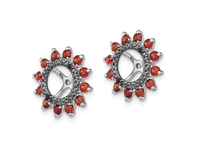 Sterling Silver W// Rhodium-plated Diamond /& Created Emerald Earring Jacket 0.5IN Diameter