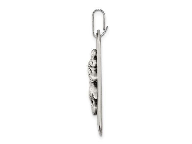 Elite Jewels Genuine Sterling Silver Satin Finish Dog Tag with Chain