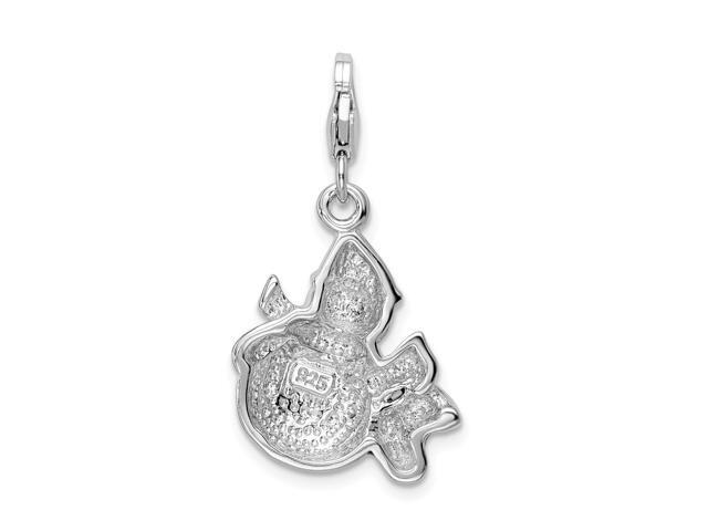 Sterling Silver Enameled 3D Ram Lobster Clasp Charm
