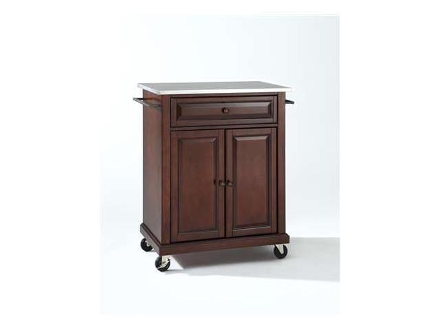 Crosley Stainless Steel Top Portable Kitchen Cart Island In