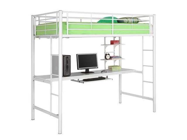 Walker Edison Sunrise Metal Twin Workstation Bunk Bed White Walker Edison Sunrise Metal Twin Workstation Bunk Bed White Btozwh