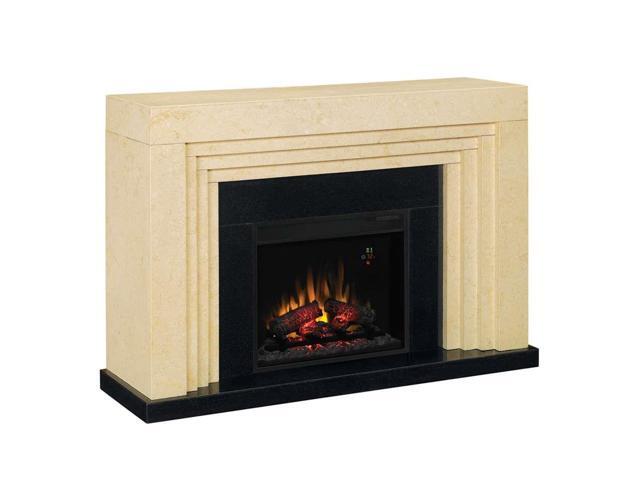 Classic Flame Ranier Electric Fireplace Travertine Marfil Marble