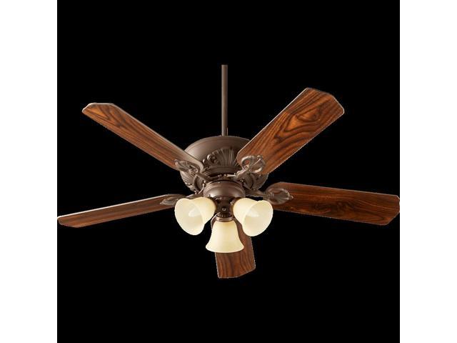 Quorum Chateaux Uni Pack 3 Light Ceiling Fan Oiled Bronze W Amber Scavo 78525 1786 Newegg Com