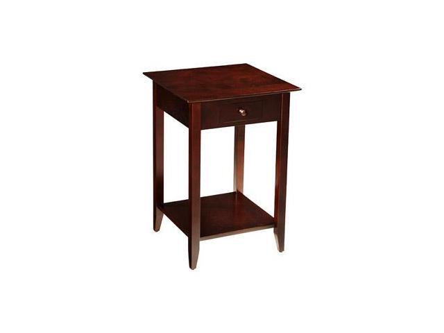 American Heritage End Table With Drawer And Shelf Espresso Finish American Heritage End Table With Drawer And Shelf Espresso Finish