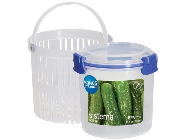 SISTEMA KLIP IT UTILITY ROUND FOOD STORAGE CONTAINER 10.1 OZ/300 ML PINK  CLEAR