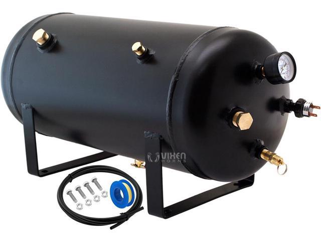 Photo 1 of ***MISSING COMPONENTS*** Vixen Horns 5 Gallon (18 Liter) 8 Ports Train/Air Horn Tank System/Kit 200 PSI with Gauge,Pressure Switch,Drain and Safety Valve,Compression Fitting,Male Plug,Hose,Thread Sealant VXT5000