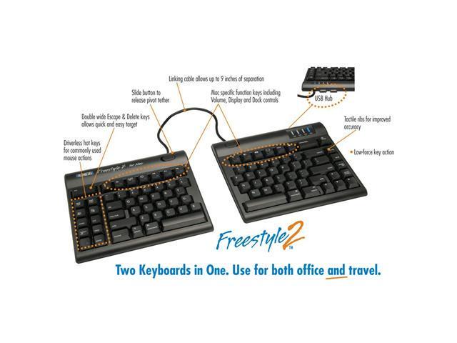 Kinesis Freestyle 2 Convertible Keyboard KB800HMB for Mac KB800HMBUS