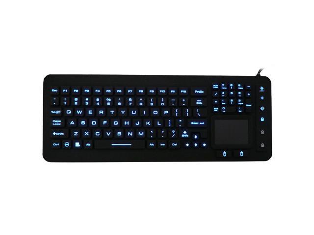 Waterproof Silicone Full Size LED Backlit Keyboard JH-IKB98BL w ...