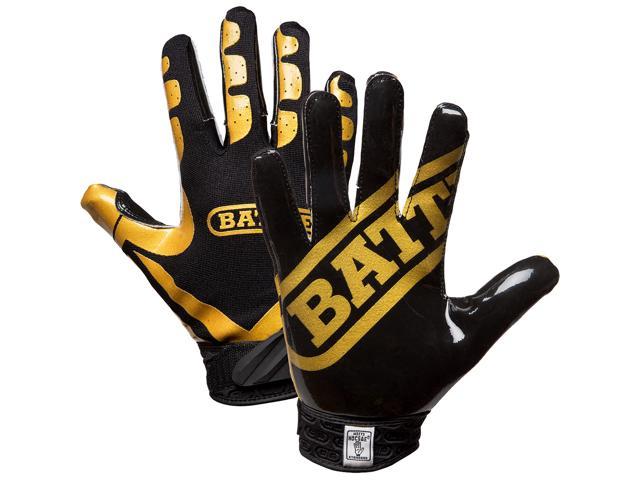 black and gold football gloves