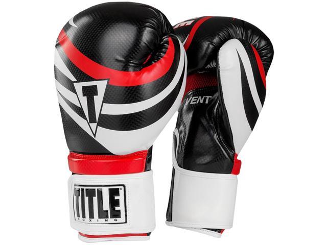 Black Title Boxing Distressed Glory Leather Hook and Loop Training Gloves