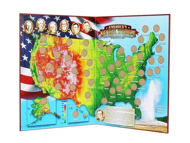 America's Natural Wonders National Park Quarters Collection Map 