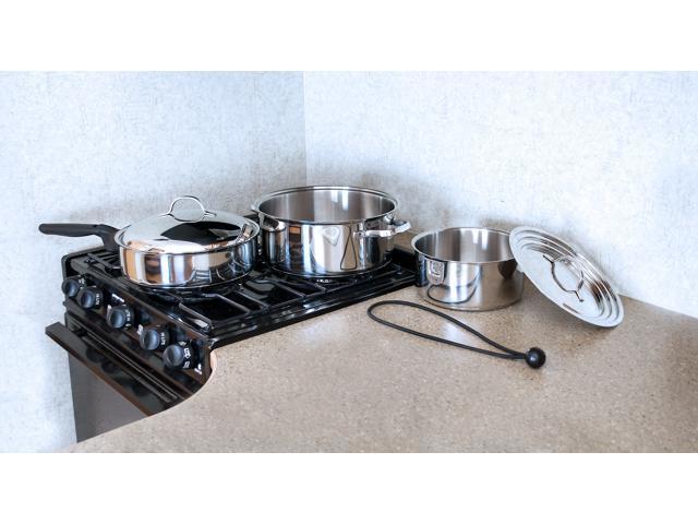  Camco Nesting Cookware Set, Made from Stainless Steel, Dishwasher Safe, Saves Valuable Space