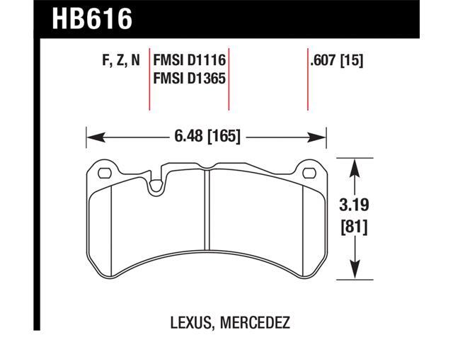 Brake Pads Automotive Hawk Performance HB616N.607 HP Plus Grilles Automotive BMW 51712337762 M Performance Gloss Black
