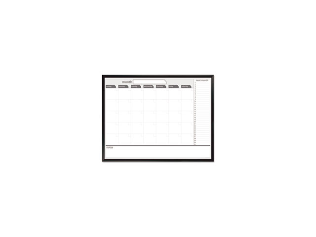 Magnetic Dry Erase Board, 48 x 36, Black/White Calendar with Black-Pai