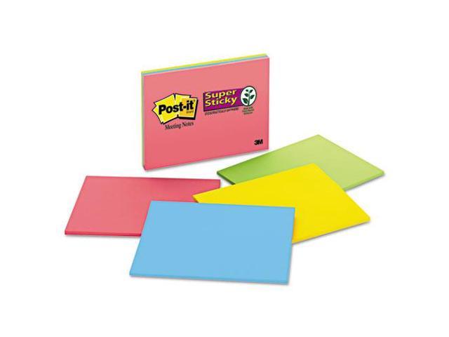 Photo 1 of Post-it Super Sticky Meeting Notes in Rio de Janeiro Colors 8 x 6 45-Sheet 4
pack of 2