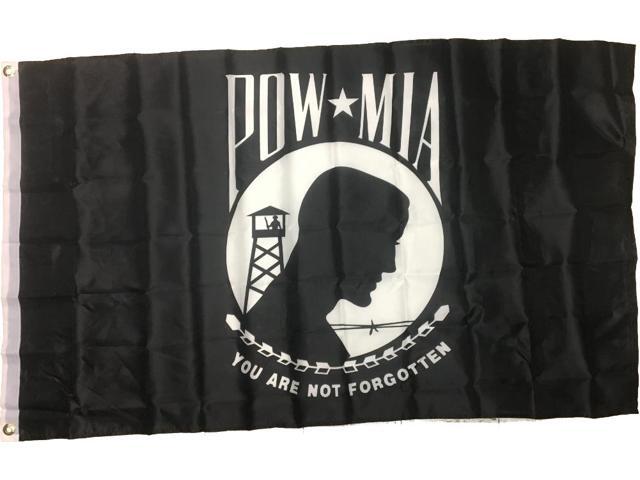 2 FLAGS POW MIA PRISONER OF WAR MISSING IN ACTION 3 X 5 AND AMERICAN FLAG USA