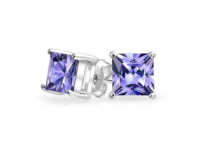 2ct Purple Square Cubic Zirconia Brilliant Princess Cut Aaa Cz