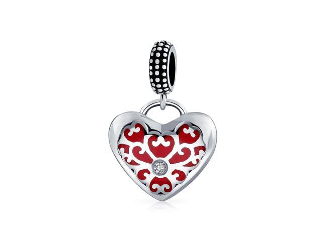 I LOVE MOUSE ICON DANGLE CHARM Bead Sterling Silver .925 for European Bracelet