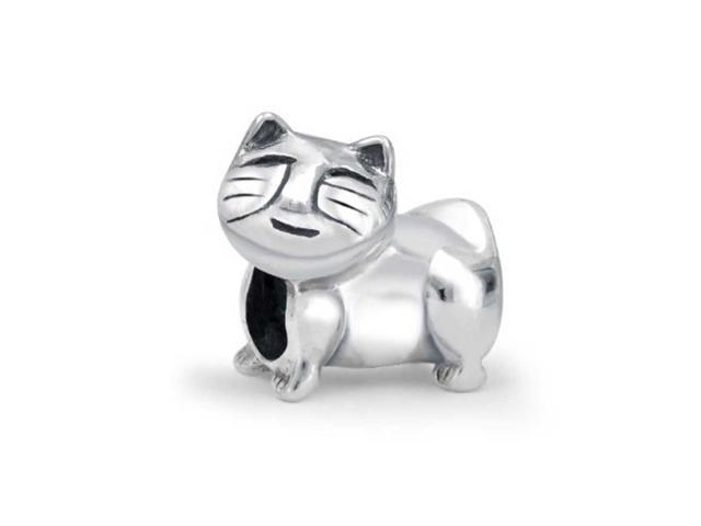 .925 Sterling Silver FAT CAT CHARM Kitty Kitten PENDANT